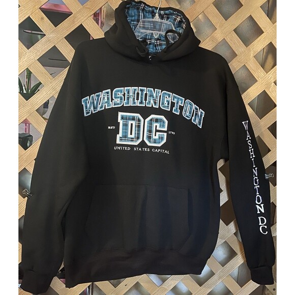 DC ONE WASHINGTON DC Pull-Over Style Black Hoodie Sweatshirt Size XL - Picture 1 of 10